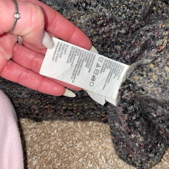 Prana Sabina Marled Yarn Duster Sweater Wool Blend Pockets Open Cardigan SZ M - Picture 10 of 12